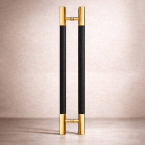 Tay nắm cửa TN136 Inox 304 hộp 30x60mm bọc da đen mờ