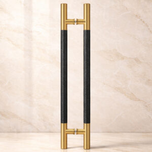 Tay nắm cửa TN143 Inox 304 ø38 bọc da đen