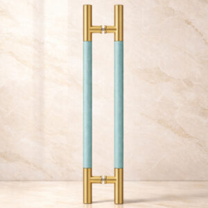 Tay nắm cửa TN147 Inox 304 ø38 bọc xanh lơ